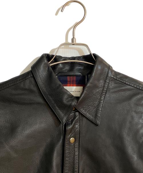 FAITH CONNEXION（フェイスコネクション）FAITH CONNEXION (フェイスコネクション) OTARU LEATHER SHIRT/オータル レザージャケット ブラック サイズ:Mの古着・服飾アイテム