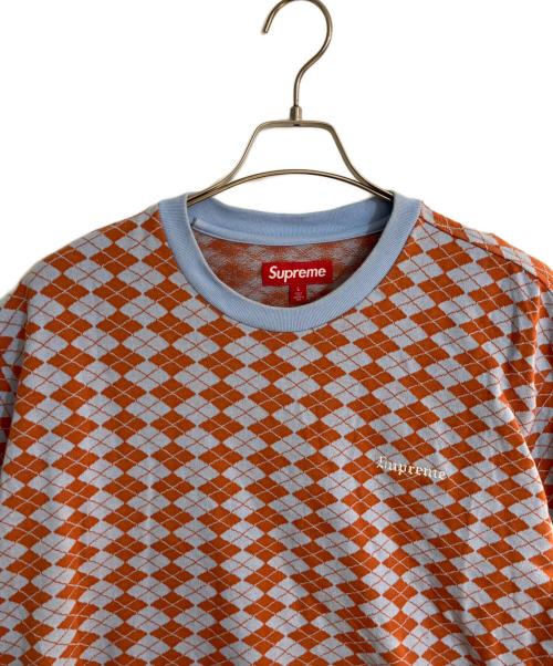 SUPREME（シュプリーム）Supreme (シュプリーム) Diamond Jacquard S/S Top ブルー×オレンジ サイズ:Ｌの古着・服飾アイテム