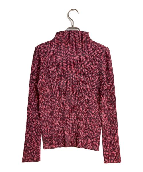 PLEATS PLEASE（プリーツプリーズ）PLEATS PLEASE (プリーツプリーズ) レオパード柄プリーツ長袖カットソー ピンク サイズ:3の古着・服飾アイテム