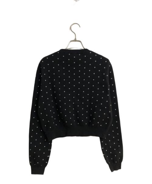 CABAN（キャバン）CABaN (キャバン) コットンカシミヤ ドットジャカードクルーネックカーディガン ブラック サイズ:FREEの古着・服飾アイテム