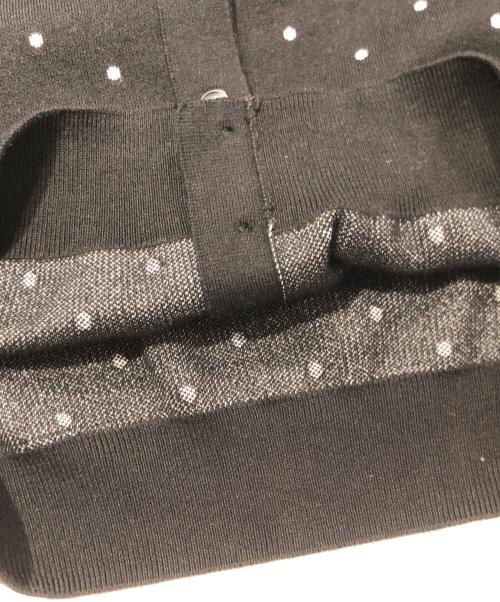 CABAN（キャバン）CABaN (キャバン) コットンカシミヤ ドットジャカードクルーネックカーディガン ブラック サイズ:FREEの古着・服飾アイテム