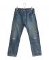 LEVI'S（リーバイス）の古着「ダメージ加工501デニムパンツ」｜スカイブルー