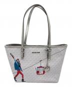 MICHAEL KORSマイケルコース）の古着「Jet Set Girls JST Medium Signature Carry all Tote Logo Bag」｜ホワイト