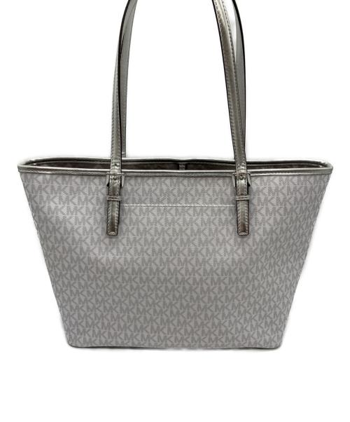 MICHAEL KORS（マイケルコース）MICHAEL KORS (マイケル・コース) Jet Set Girls JST Medium Signature Carry all Tote Logo Bag ホワイトの古着・服飾アイテム