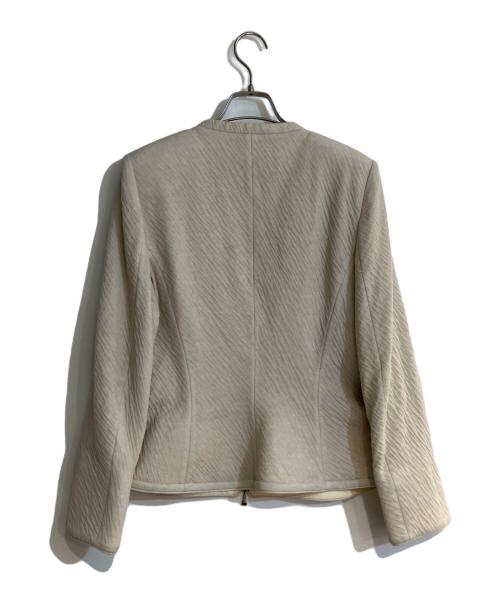 GIORGIO ARMANI（ジョルジョアルマーニ）GIORGIO ARMANI (ジョルジョアルマーニ) ジップアップノーカラージャケット アイボリー サイズ:48の古着・服飾アイテム