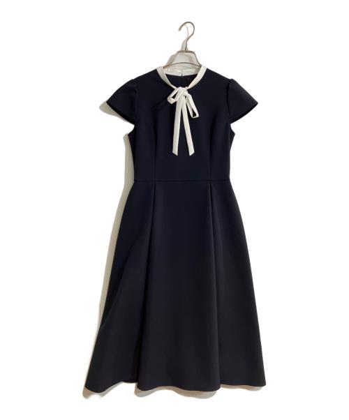 Rene（ルネ）Rene (ルネ) 25SS ボウタイショートスリーブワンピース ネイビー サイズ:36の古着・服飾アイテム