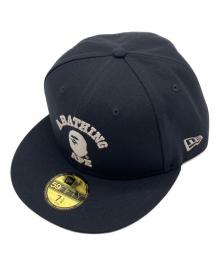 New Era×A BATHING APE（ニューエラ×アベイシングエイプ）の古着「GLOW IN THE DARK COLLEGE NEW ERA 59FIFTY CAP」｜ネイビー