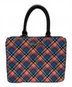 Vivienne Westwood ANGLOMANIAヴィヴィアンウエストウッドアングロマニア）の古着「チェック柄2WAYバッグ」｜ブルー