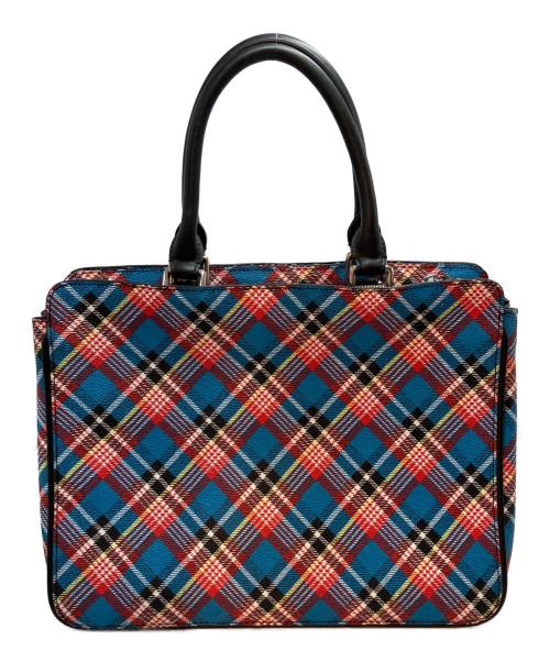 Vivienne Westwood ANGLOMANIA（ヴィヴィアンウエストウッドアングロマニア）VIVIENNE WESTWOOD ANGLOMANIA (ヴィヴィアンウエストウッドアングロマニア) チェック柄2WAYバッグ ブルーの古着・服飾アイテム