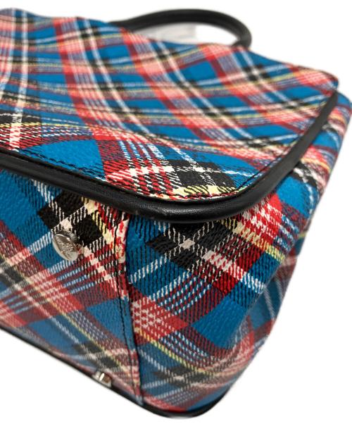 Vivienne Westwood ANGLOMANIA（ヴィヴィアンウエストウッドアングロマニア）VIVIENNE WESTWOOD ANGLOMANIA (ヴィヴィアンウエストウッドアングロマニア) チェック柄2WAYバッグ ブルーの古着・服飾アイテム