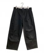 DESCENDANTディセンダント）の古着「SF TWILL WIDE TROUSERS/エスエフ ツイル ワイド トラウザーズ」｜ブラック