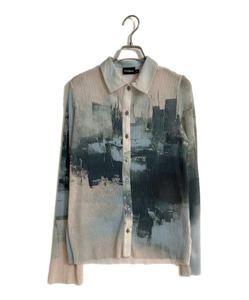 Desigual（デシグアル）Desigual (デシグアル) プリーツシャツ ブルー サイズ:Mの古着・服飾アイテム
