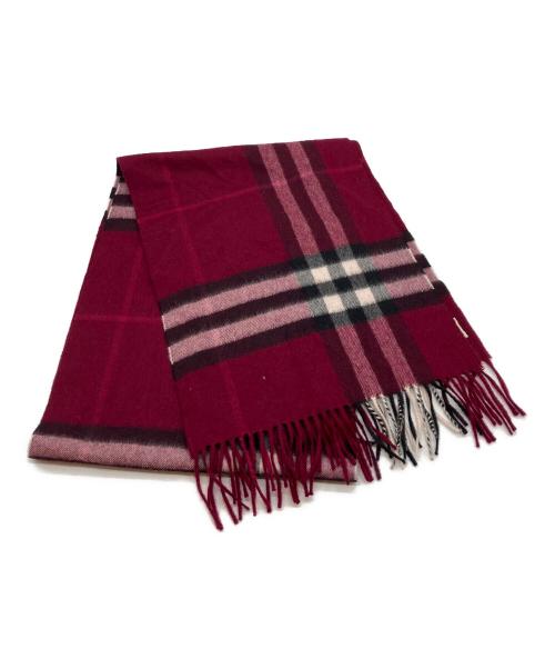 BURBERRY LONDON（バーバリーロンドン）BURBERRY LONDON (バーバリーロンドン) カシミヤマフラー パープルの古着・服飾アイテム