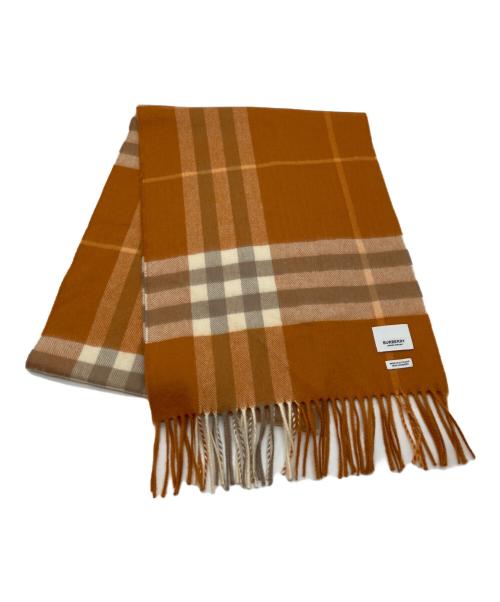 BURBERRY（バーバリー）BURBERRY (バーバリー) カシミヤマフラー オレンジの古着・服飾アイテム