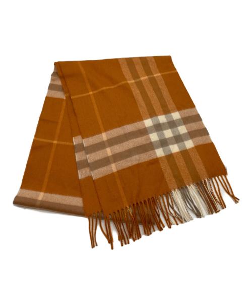 BURBERRY（バーバリー）BURBERRY (バーバリー) カシミヤマフラー オレンジの古着・服飾アイテム