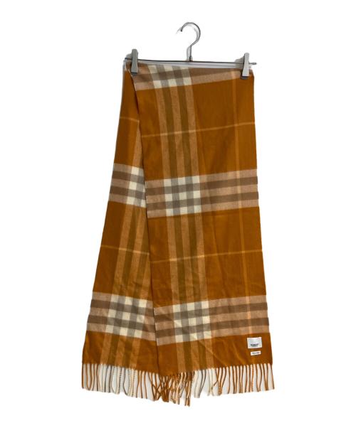 BURBERRY（バーバリー）BURBERRY (バーバリー) カシミヤマフラー オレンジの古着・服飾アイテム