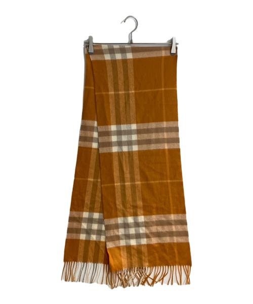 BURBERRY（バーバリー）BURBERRY (バーバリー) カシミヤマフラー オレンジの古着・服飾アイテム