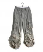rurumuルルムウ）の古着「23AWdrawstring loose fit cargo pants/ドローストリングルーズフィットカーゴパンツ」｜ベージュ