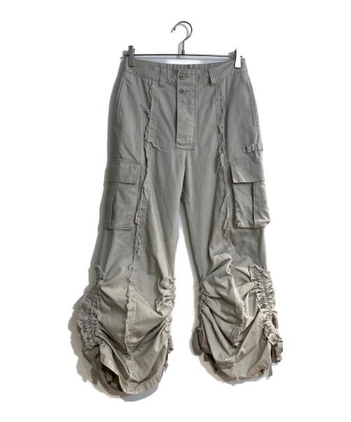 rurumu（ルルムウ）rurumu (ルルムウ) 23AWdrawstring loose fit cargo pants/ドローストリングルーズフィットカーゴパンツ ベージュ サイズ:Mの古着・服飾アイテム