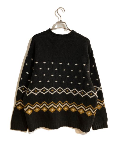 stussy（ステューシー）stussy (ステューシー) ROLL V NECK FAIRISLE SWEATER ブラック サイズ:Sの古着・服飾アイテム