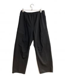 MOSS（モス）の古着「WOOL STRETSCH WIDETUCK EASY PANTS」｜ブラック