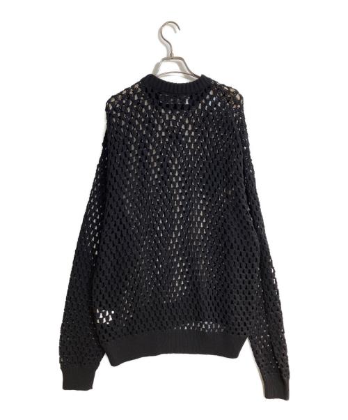 BAL（バル）BAL (バル) CHECKERED LOOSE GAUGE CROCHE SWEATER ブラック サイズ:2の古着・服飾アイテム