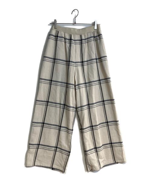 BEARDSLEY（ビアズリー）BEARDSLEY (ビアズリー) ワッフルチェックウエストリブパンツ ベージュ サイズ:2の古着・服飾アイテム