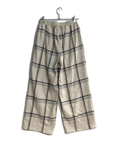 BEARDSLEY（ビアズリー）BEARDSLEY (ビアズリー) ワッフルチェックウエストリブパンツ ベージュ サイズ:2の古着・服飾アイテム