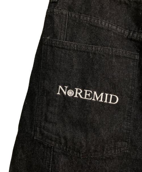 Noremid（ノーリミッド）NOREMID (ノーリミッド) ロゴ刺繍バギーデニムパンツ ブラック サイズ:不明の古着・服飾アイテム