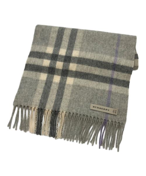 BURBERRY（バーバリー）BURBERRY (バーバリー) カシミヤマフラー グレー サイズ:168×30の古着・服飾アイテム