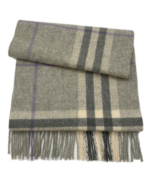 BURBERRY（バーバリー）BURBERRY (バーバリー) カシミヤマフラー グレー サイズ:168×30の古着・服飾アイテム