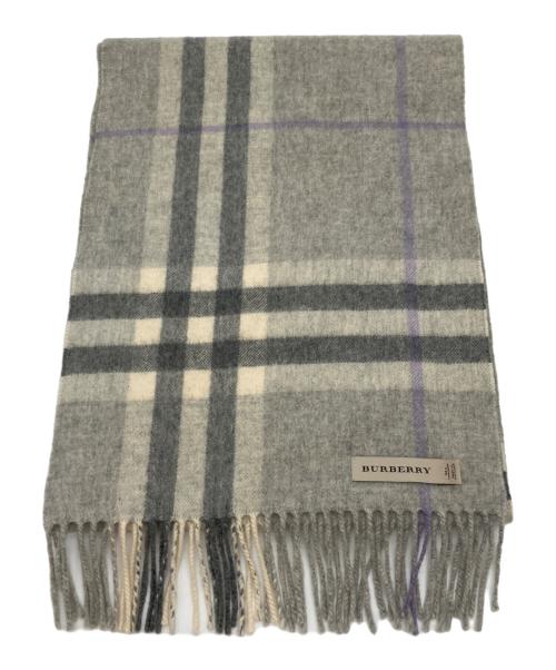 BURBERRY（バーバリー）BURBERRY (バーバリー) カシミヤマフラー グレー サイズ:168×30の古着・服飾アイテム