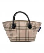 BURBERRY BLUE LABELバーバリー ブルー レーベル）の古着「舟形チェックミニトートバッグ」｜ピンク