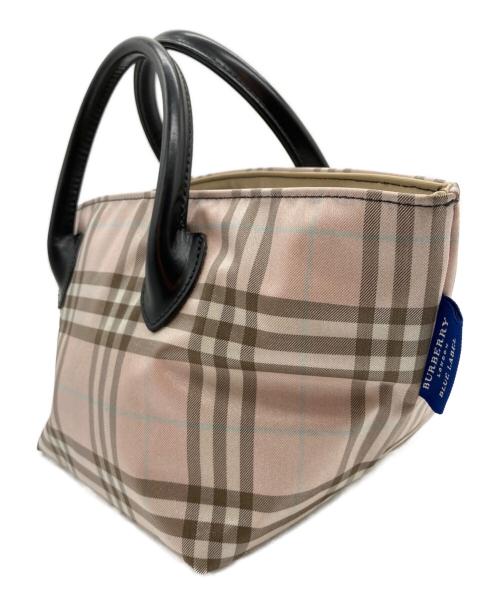 BURBERRY BLUE LABEL（バーバリー ブルー レーベル）BURBERRY BLUE LABEL (バーバリー ブルー レーベル) 舟形チェックミニトートバッグ ピンクの古着・服飾アイテム