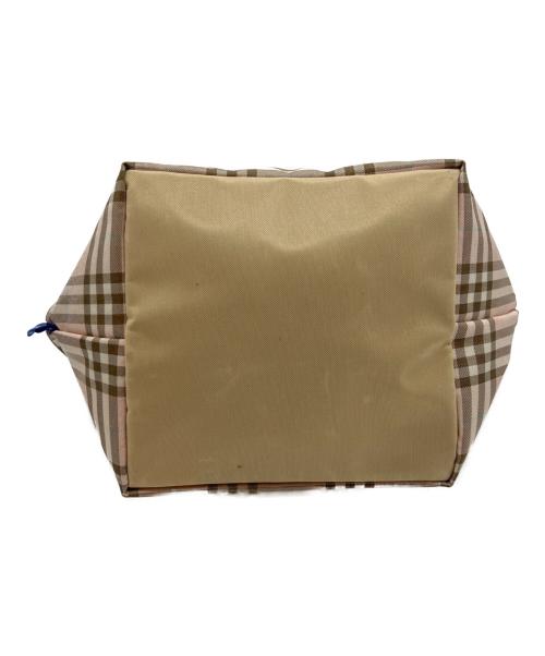 BURBERRY BLUE LABEL（バーバリー ブルー レーベル）BURBERRY BLUE LABEL (バーバリー ブルー レーベル) 舟形チェックミニトートバッグ ピンクの古着・服飾アイテム