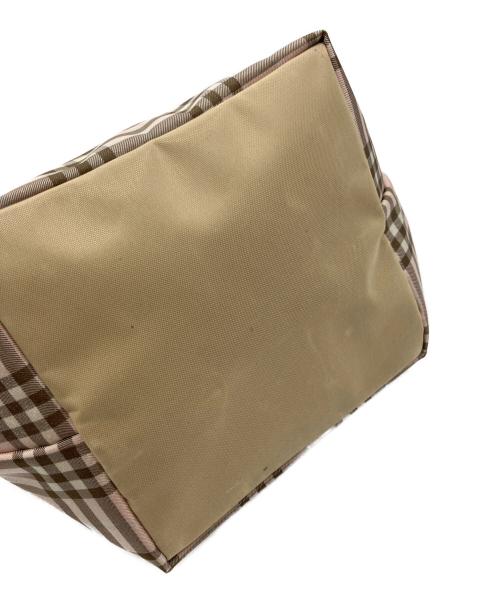 BURBERRY BLUE LABEL（バーバリー ブルー レーベル）BURBERRY BLUE LABEL (バーバリー ブルー レーベル) 舟形チェックミニトートバッグ ピンクの古着・服飾アイテム