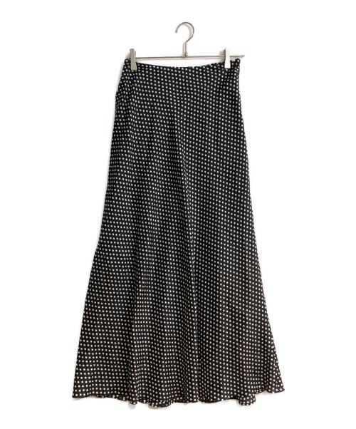 loin.（ロワン）loin. (ロワン) ドットロングシルクスカート ブラック サイズ:38の古着・服飾アイテム