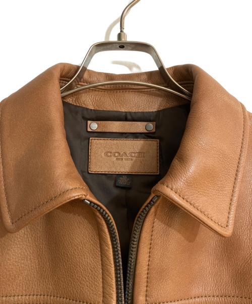 COACH（コーチ）COACH (コーチ) カーフレザージャケット ブラウン サイズ:ＸＳの古着・服飾アイテム