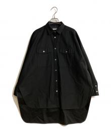 LE PHIL（ル フィル）の古着「コットンツイルシャツジャケット」｜ブラック