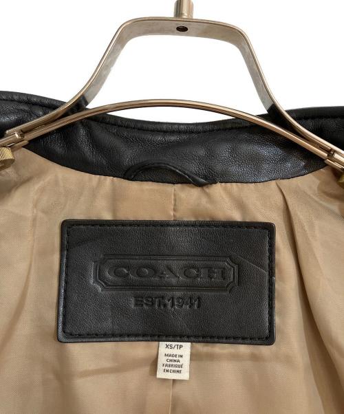 COACH（コーチ）COACH (コーチ) ラムレザーライダースジャケット ブラック サイズ:XSの古着・服飾アイテム