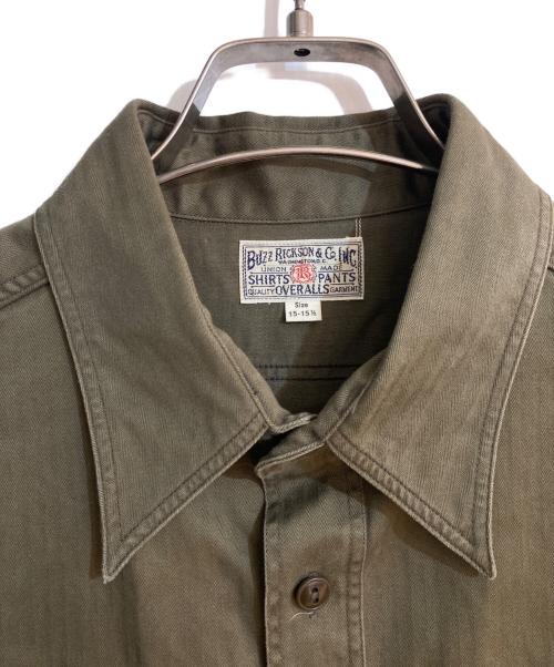 BUZZ RICKSON'S（バズリクソンズ）BUZZ RICKSON'S (バズリクソンズ) HERRINGBONE WORK SHIRT グリーン サイズ:15 1/2の古着・服飾アイテム