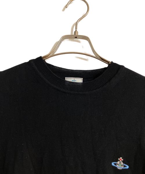 Vivienne Westwood（ヴィヴィアンウエストウッド）Vivienne Westwood (ヴィヴィアンウエストウッド) オーブ刺繍クルーネックニット ブラック サイズ:Sの古着・服飾アイテム