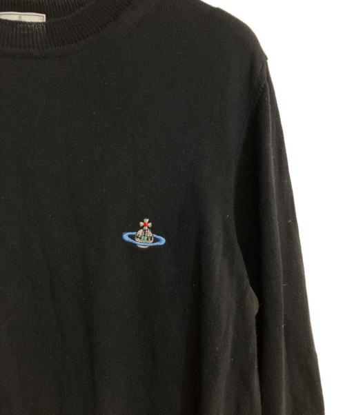 Vivienne Westwood（ヴィヴィアンウエストウッド）Vivienne Westwood (ヴィヴィアンウエストウッド) オーブ刺繍クルーネックニット ブラック サイズ:Sの古着・服飾アイテム