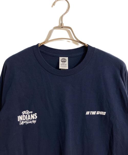 Tokyo Indians（トウキョウインディアンズ）Tokyo Indians (トウキョウインディアンズ) ロングスリーブプリントカットソー ネイビー サイズ:XLの古着・服飾アイテム
