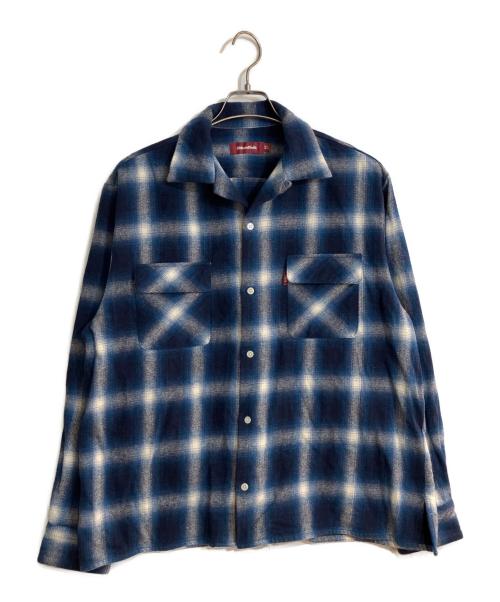 HIDE AND SEEK（ハイドアンドシーク）HIDE AND SEEK (ハイドアンドシーク) Ombre Check L/S Shirt/オンブレチェックシャツ ブルー サイズ:XLの古着・服飾アイテム