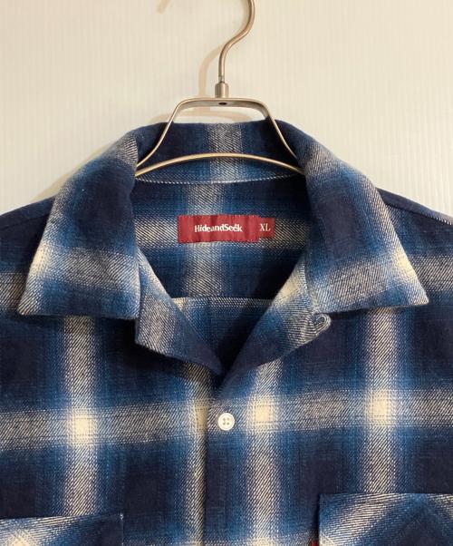 HIDE AND SEEK（ハイドアンドシーク）HIDE AND SEEK (ハイドアンドシーク) Ombre Check L/S Shirt/オンブレチェックシャツ ブルー サイズ:XLの古着・服飾アイテム