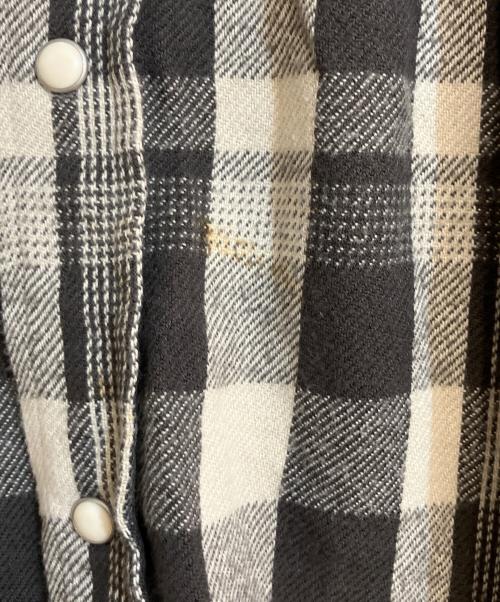 WYTHE（ワイス）WYTHE (ワイス) Washed Flannel Pearlsnap Shirt（ウォッシュド フランネル パールスナップ シャツ） ベージュ×ブラック サイズ:Mの古着・服飾アイテム