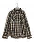 WYTHE（ワイス）の古着「Washed Flannel Pearlsnap Shirt（ウォッシュド フランネル パールスナップ シャツ）」｜ベージュ×ブラック