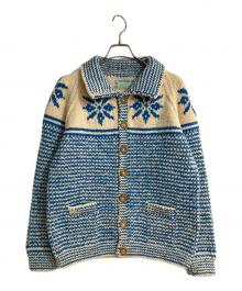 INVERALLAN（インバーアラン）の古着「3Ａ SNOW FLAKE 3A CARDIGAN」｜ブルー×ベージュ