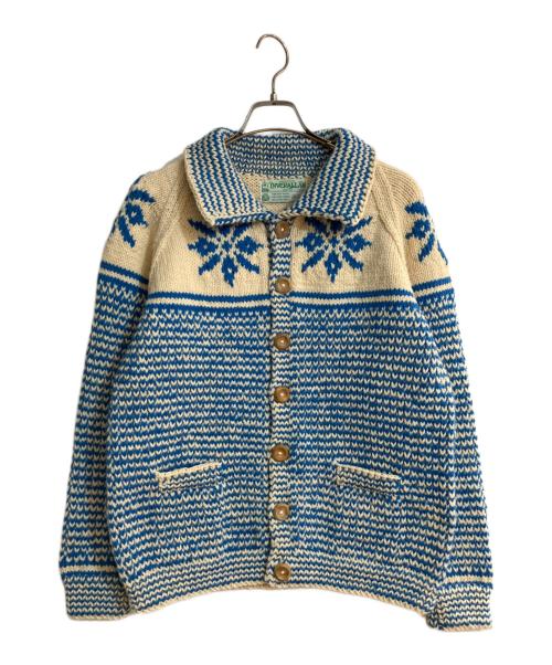 INVERALLAN（インバーアラン）INVERALLAN (インバーアラン) 3Ａ SNOW FLAKE 3A CARDIGAN ブルー×ベージュ サイズ:不明の古着・服飾アイテム
